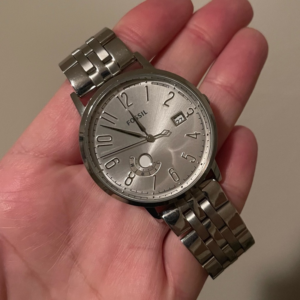 Silver Stainless Steel Fossil Watch​